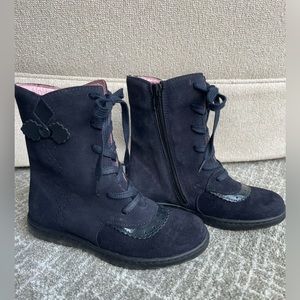 Jacadi Paris navy blue suede boots girls size EU 30 / US 13